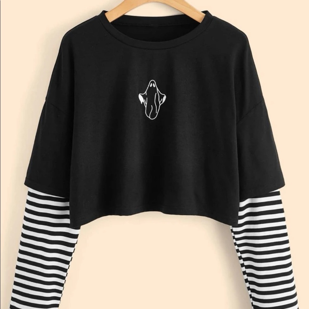 2 in 1 striped tee and ghost tee